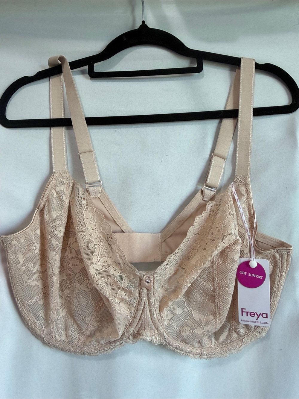 Freya Beige Lace Underwire Bra with Side Support